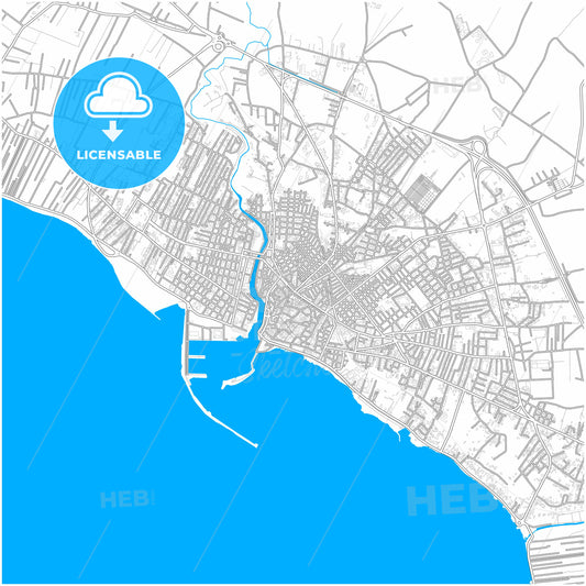 Mazara del Vallo, Sicily, Italy, city map with high quality roads.