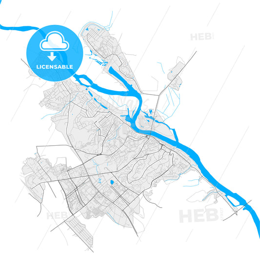 Mazyr, Rajon, Belarus, high quality vector map