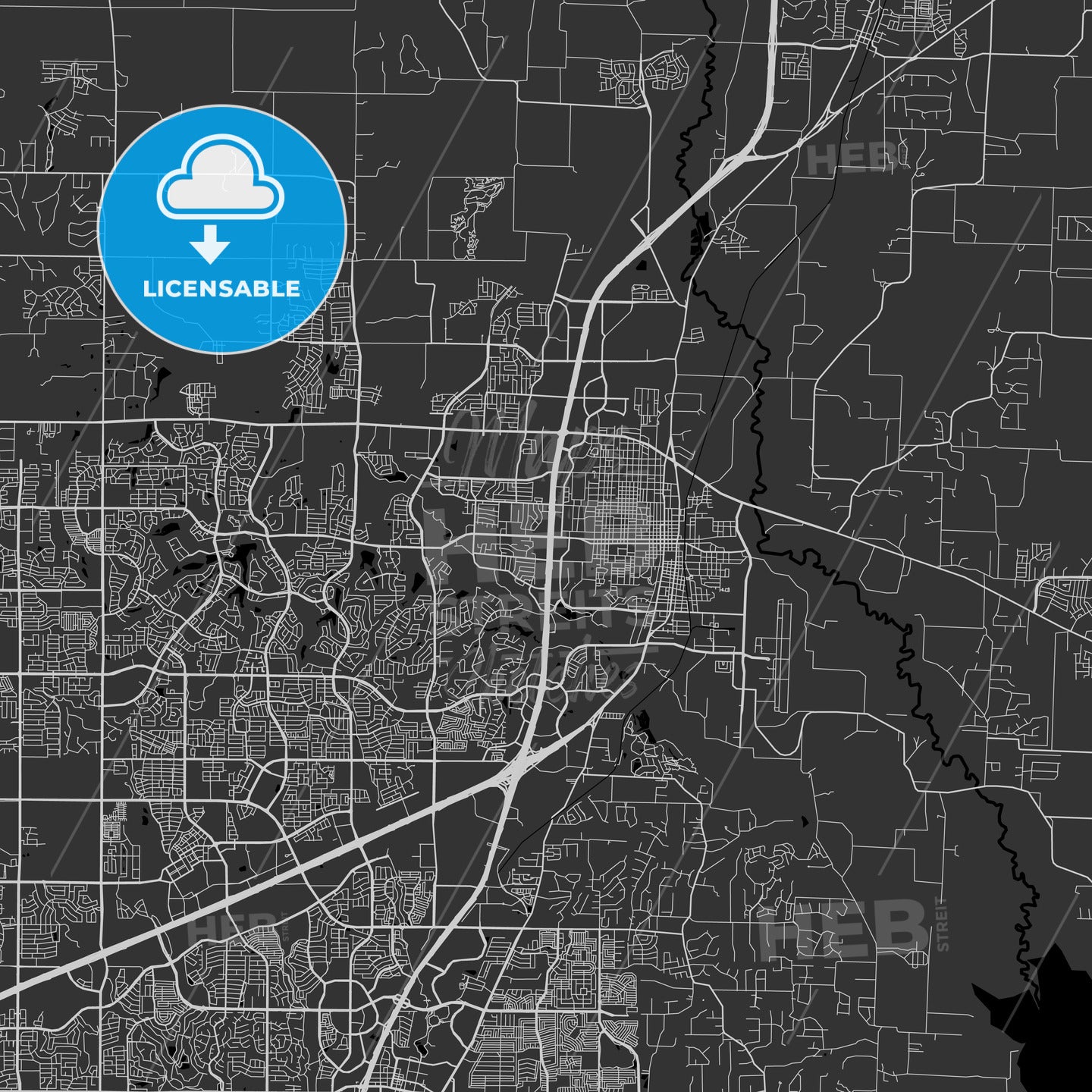 McKinney, Texas - Area Map - Dark