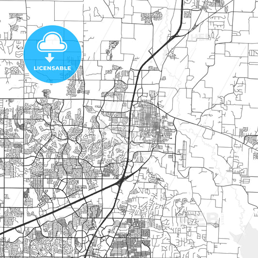 McKinney, Texas - Area Map - Light