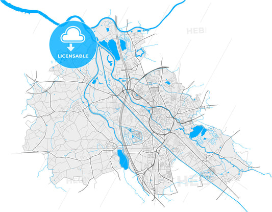 Mechelen, Antwerp, Belgium, high quality vector map