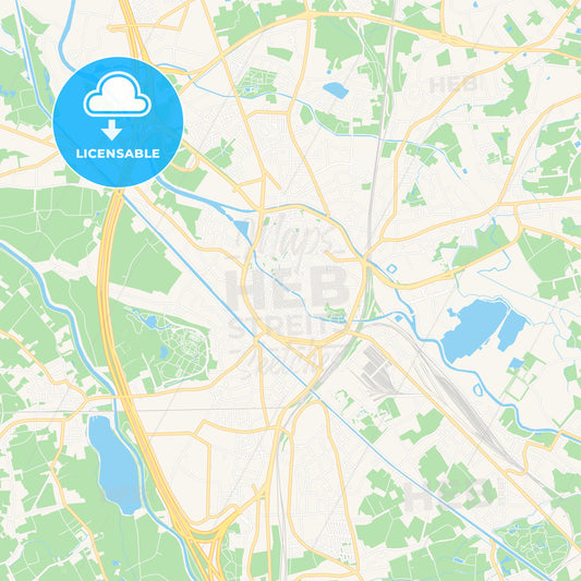 Mechelen , Belgium Vector Map - Classic Colors