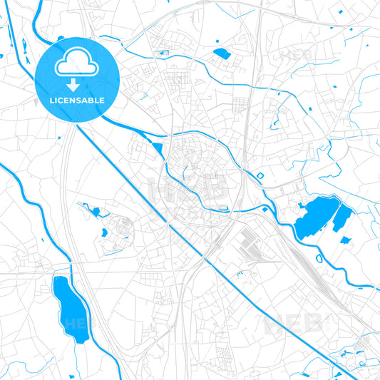 Mechelen , Belgium bright two-toned vector map