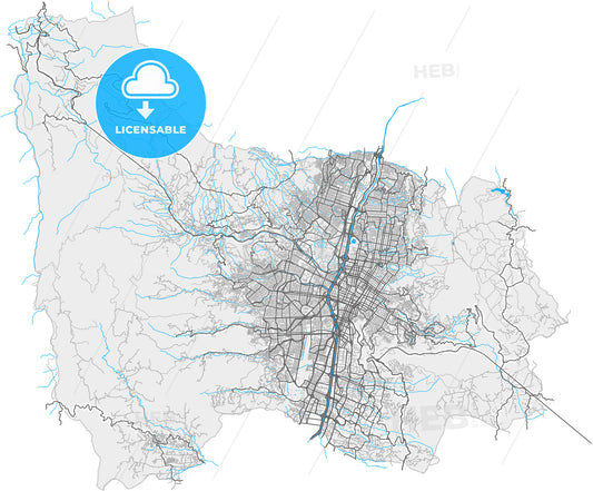 Medellin, Colombia, high quality vector map