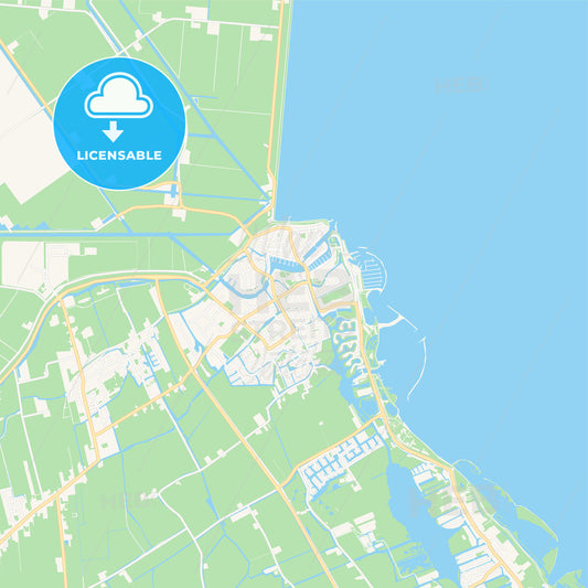 Medemblik, Netherlands Vector Map - Classic Colors