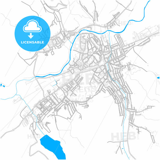 Mediaș, Sibiu, Romania, city map with high quality roads.