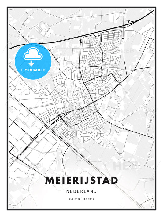 Meierijstad, Netherlands, Modern Print Template in Various Formats - HEBSTREITS Sketches