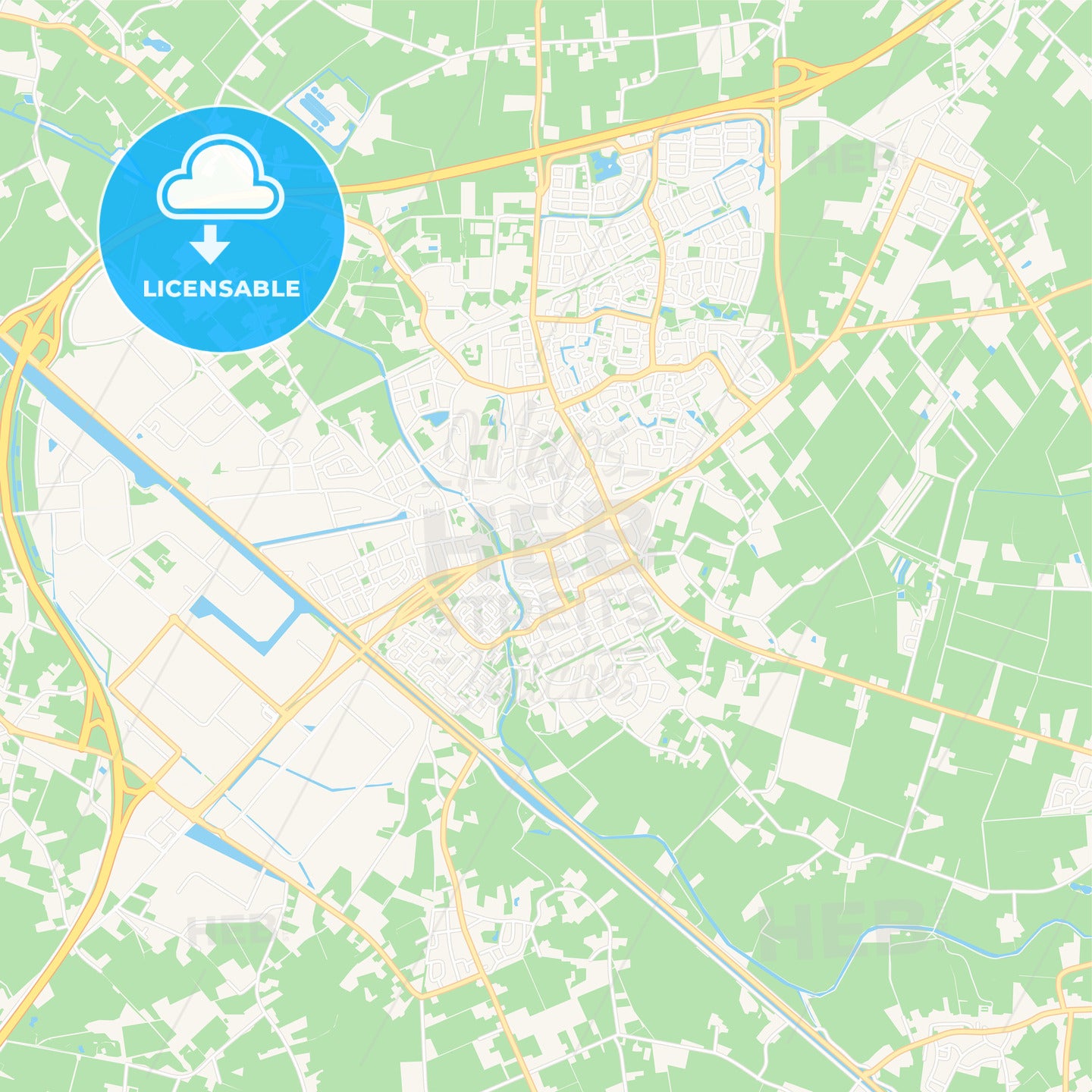 Meierijstad, Netherlands Vector Map - Classic Colors