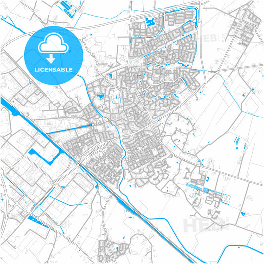 Meierijstad, North Brabant, Netherlands, city map with high quality roads.