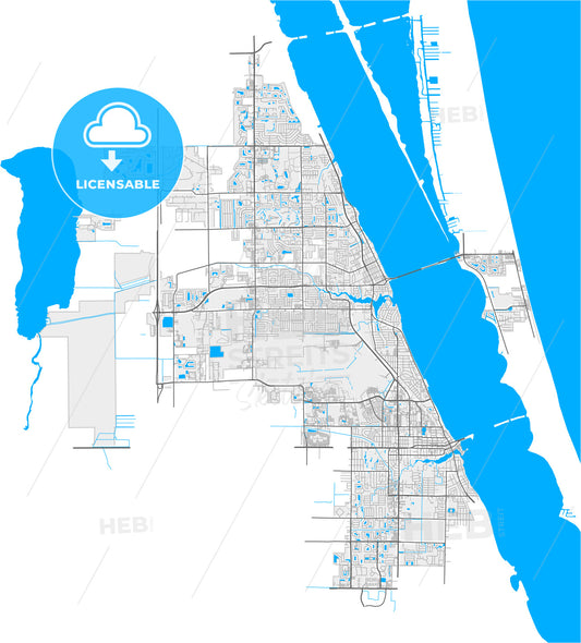 Melbourne, Florida, United States, high quality vector map