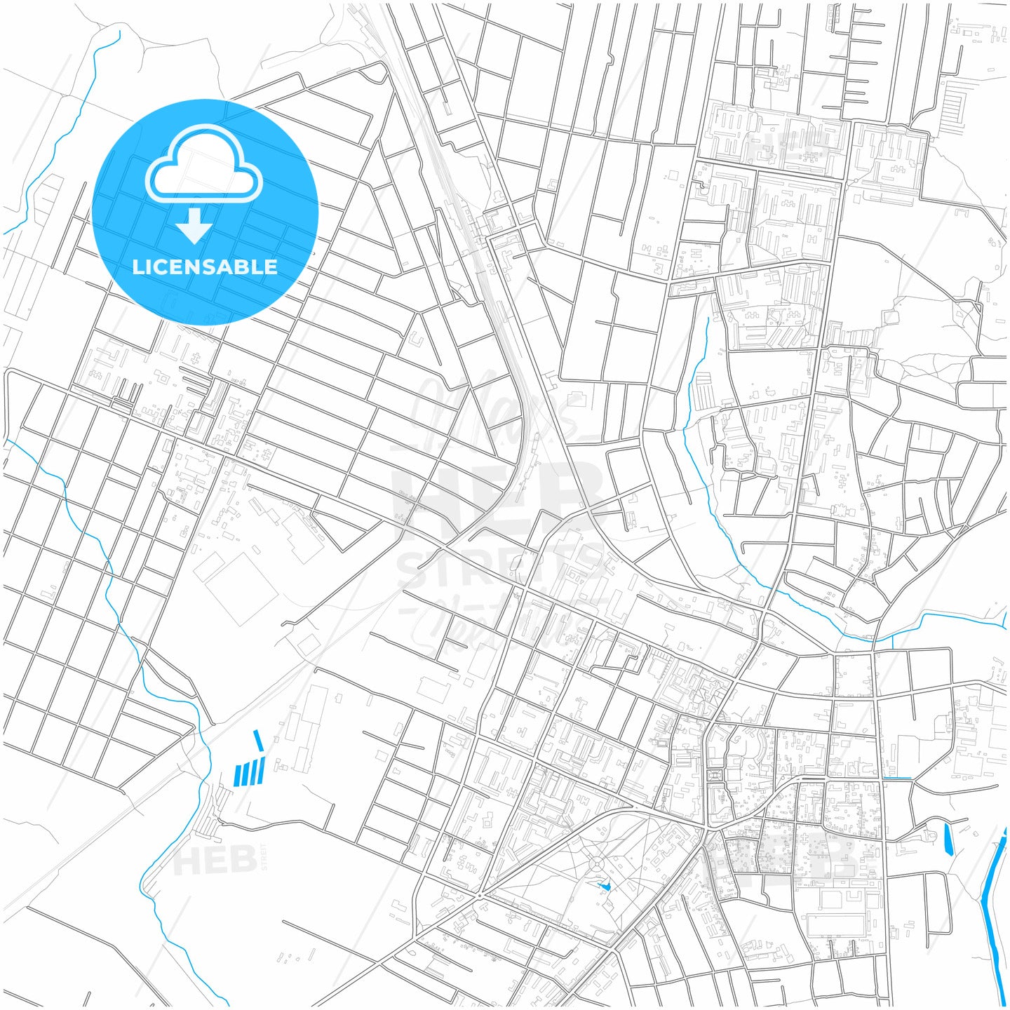 Melitopol, Zaporizhia Oblast, Ukraine, city map with high quality roads.