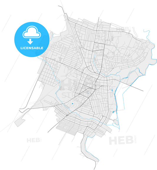 Melitopol, Zaporizhia Oblast, Ukraine, high quality vector map