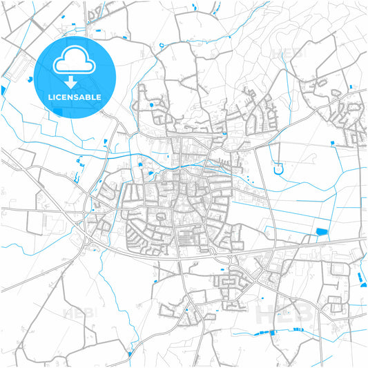 Melle, Lower Saxony, Germany, city map with high quality roads.