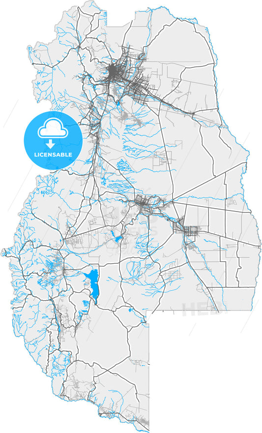 Mendoza, Argentina, high quality vector map