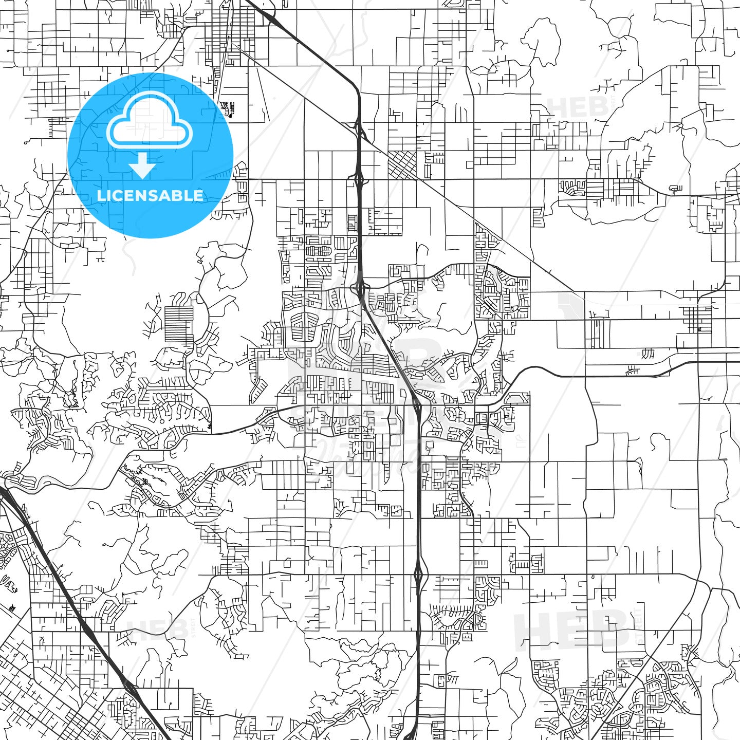 Menifee, California - Area Map - Light