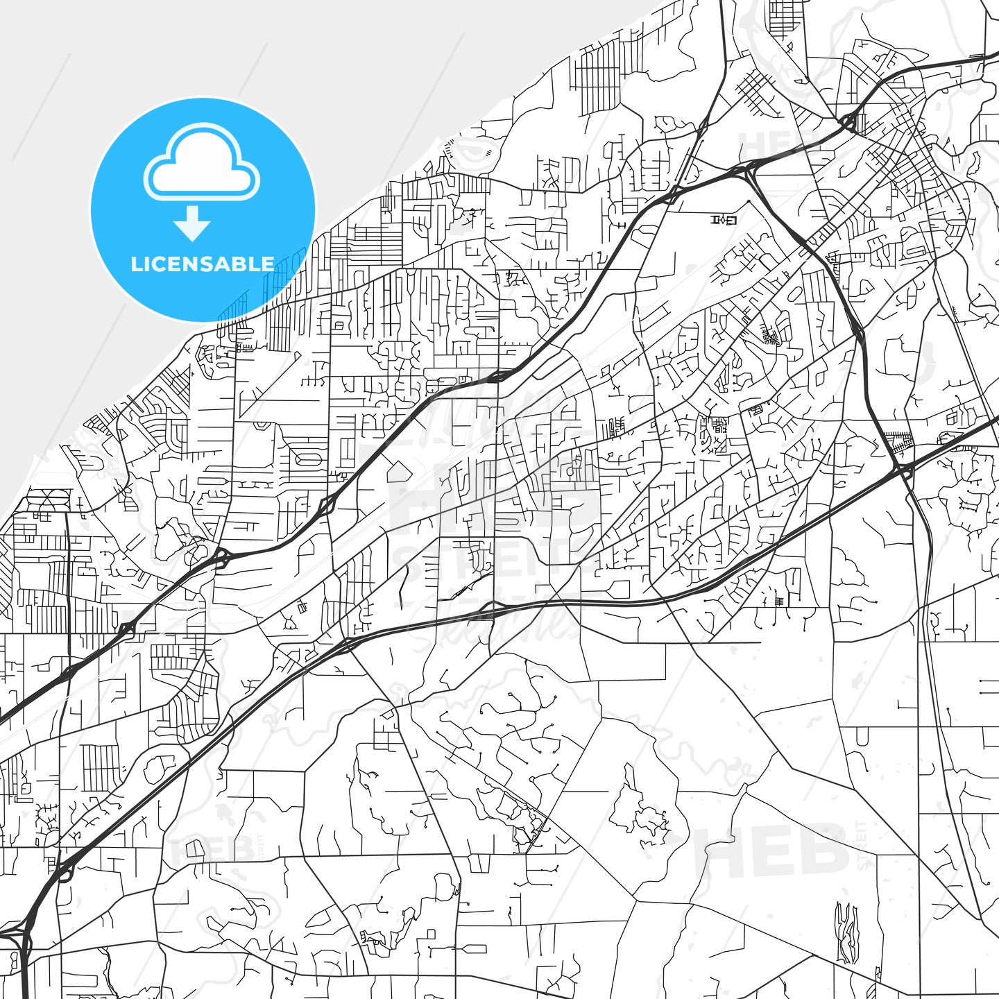 Mentor, Ohio - Area Map - Light