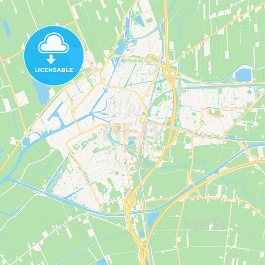 Meppel, Netherlands Vector Map - Classic Colors
