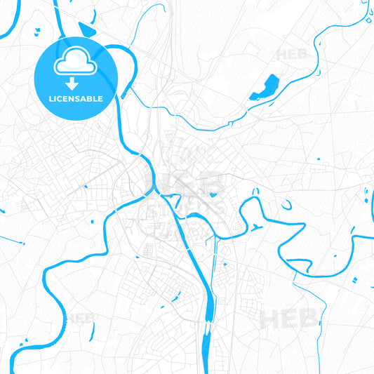 Meppen, Germany PDF vector map with water in focus