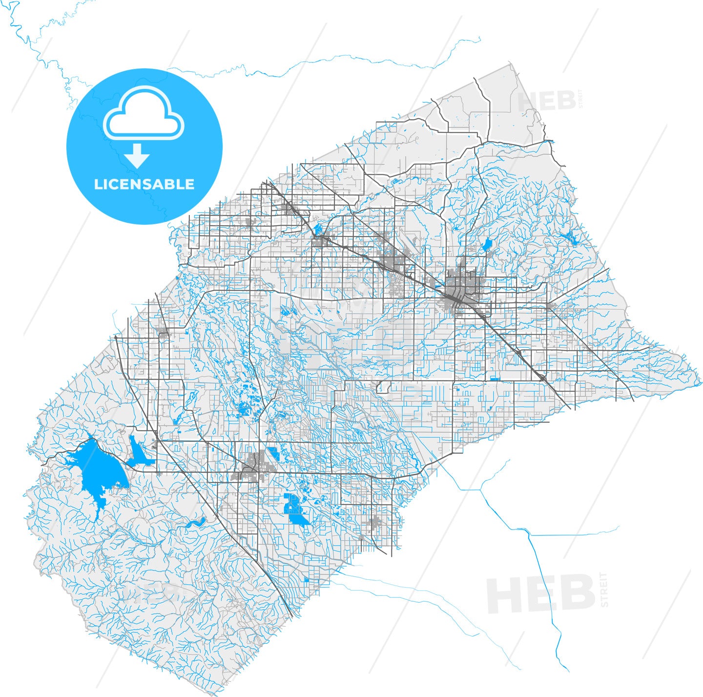 Merced, California, United States, high quality vector map