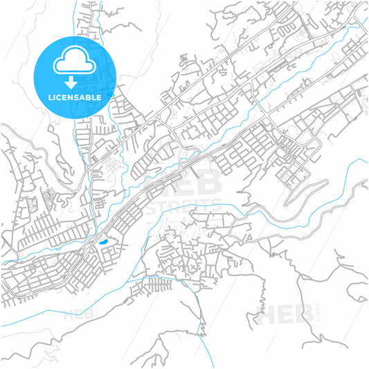 Merida, Venezuela, city map with high quality roads.