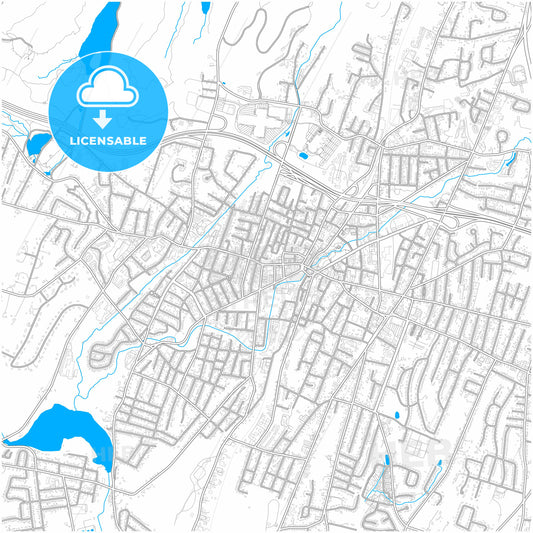 Meriden, Connecticut, United States, city map with high quality roads.