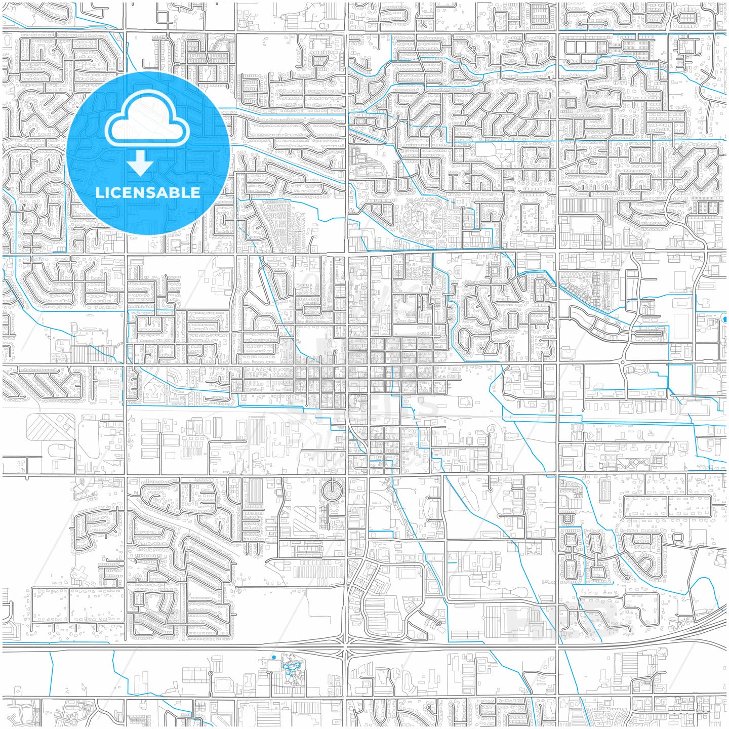 Meridian, Idaho, United States, city map with high quality roads.
