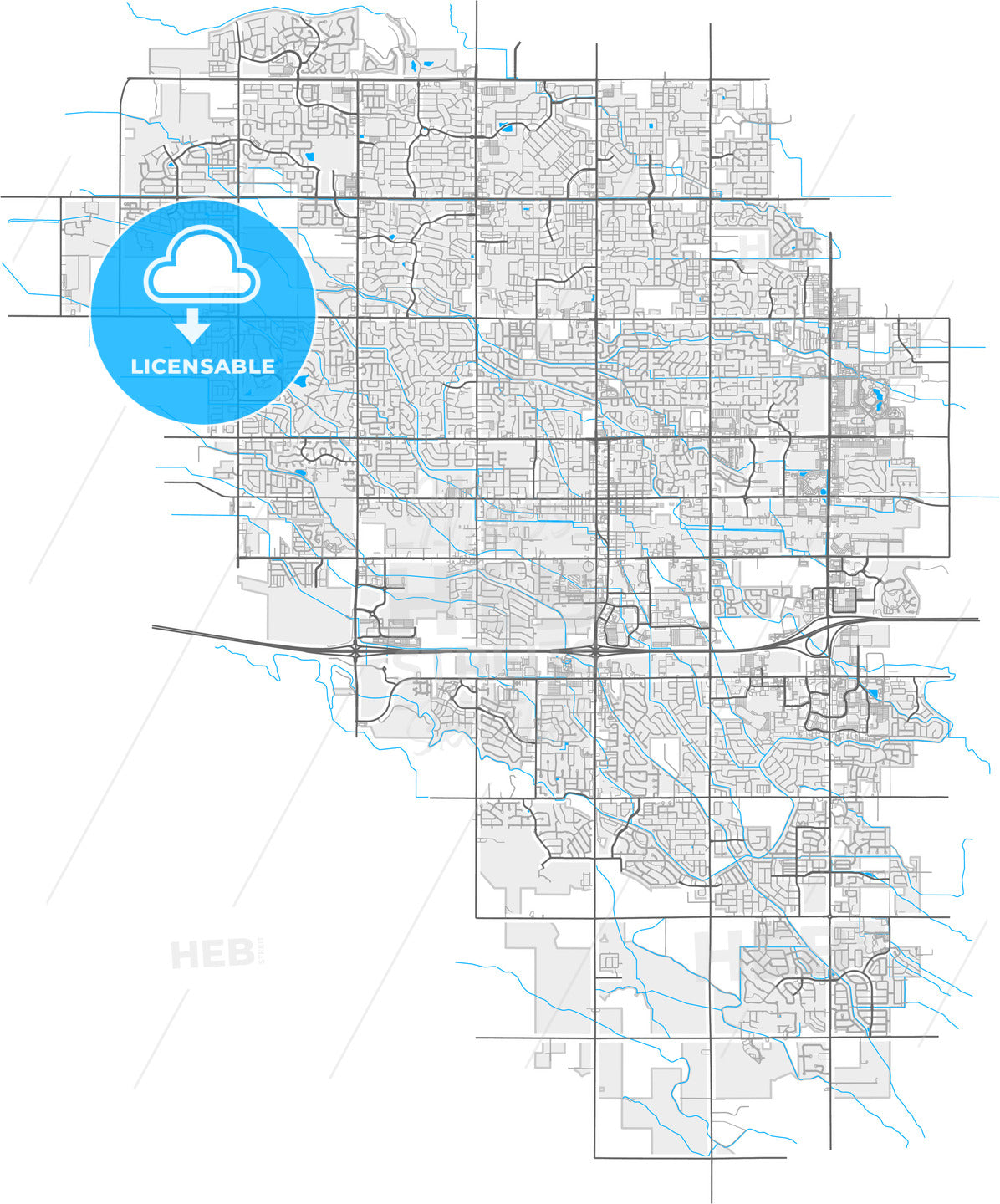 Meridian, Idaho, United States, high quality vector map
