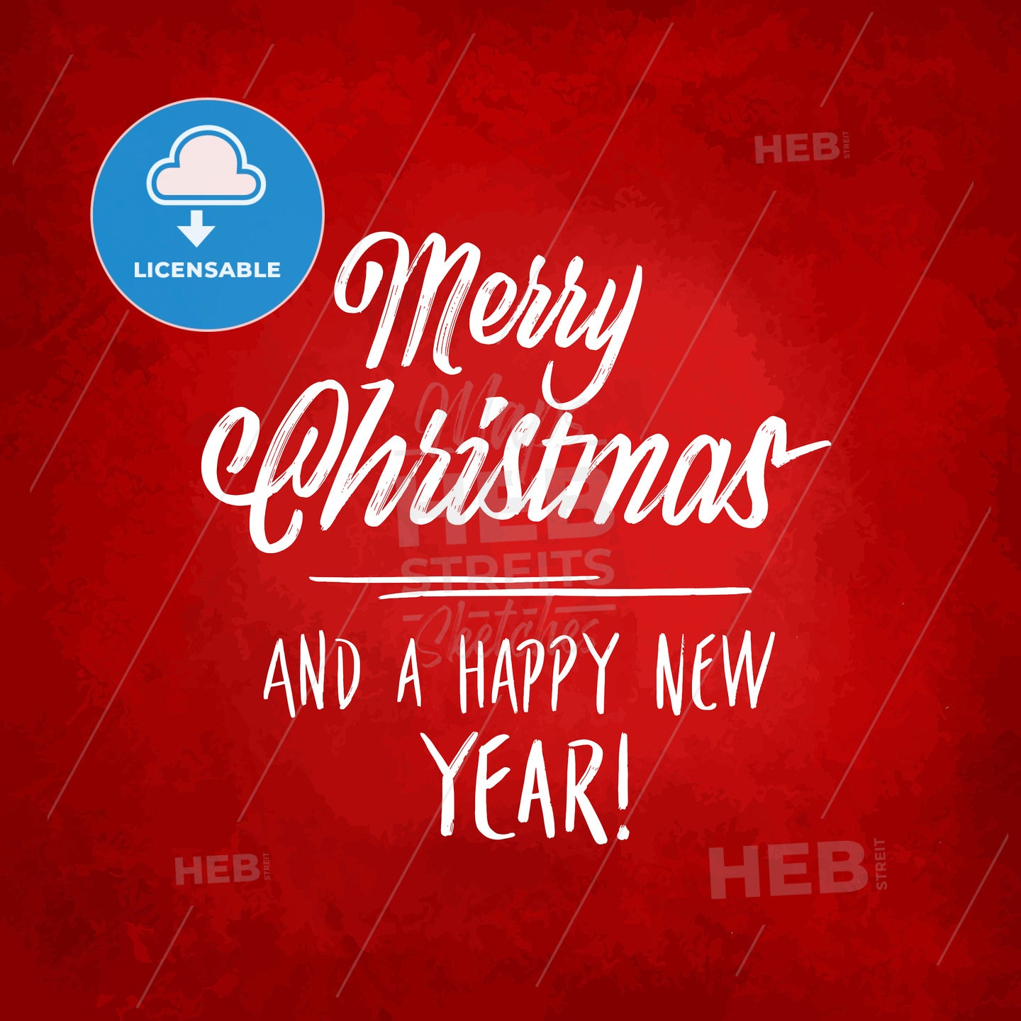 Merry christmas lettering on red background – instant download