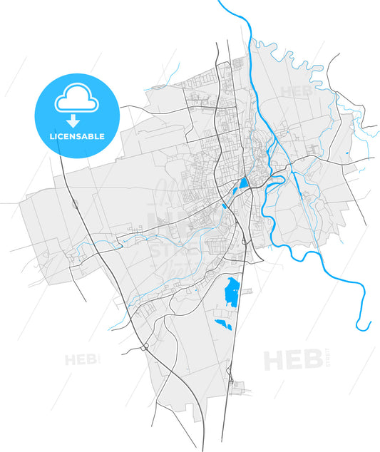 Merseburg, Saxony-Anhalt, Germany, high quality vector map