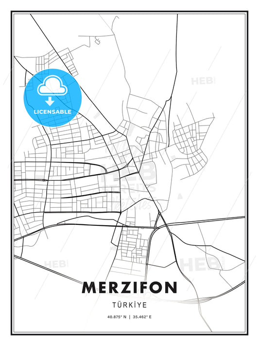 Merzifon, Turkey, Modern Print Template in Various Formats - HEBSTREITS Sketches