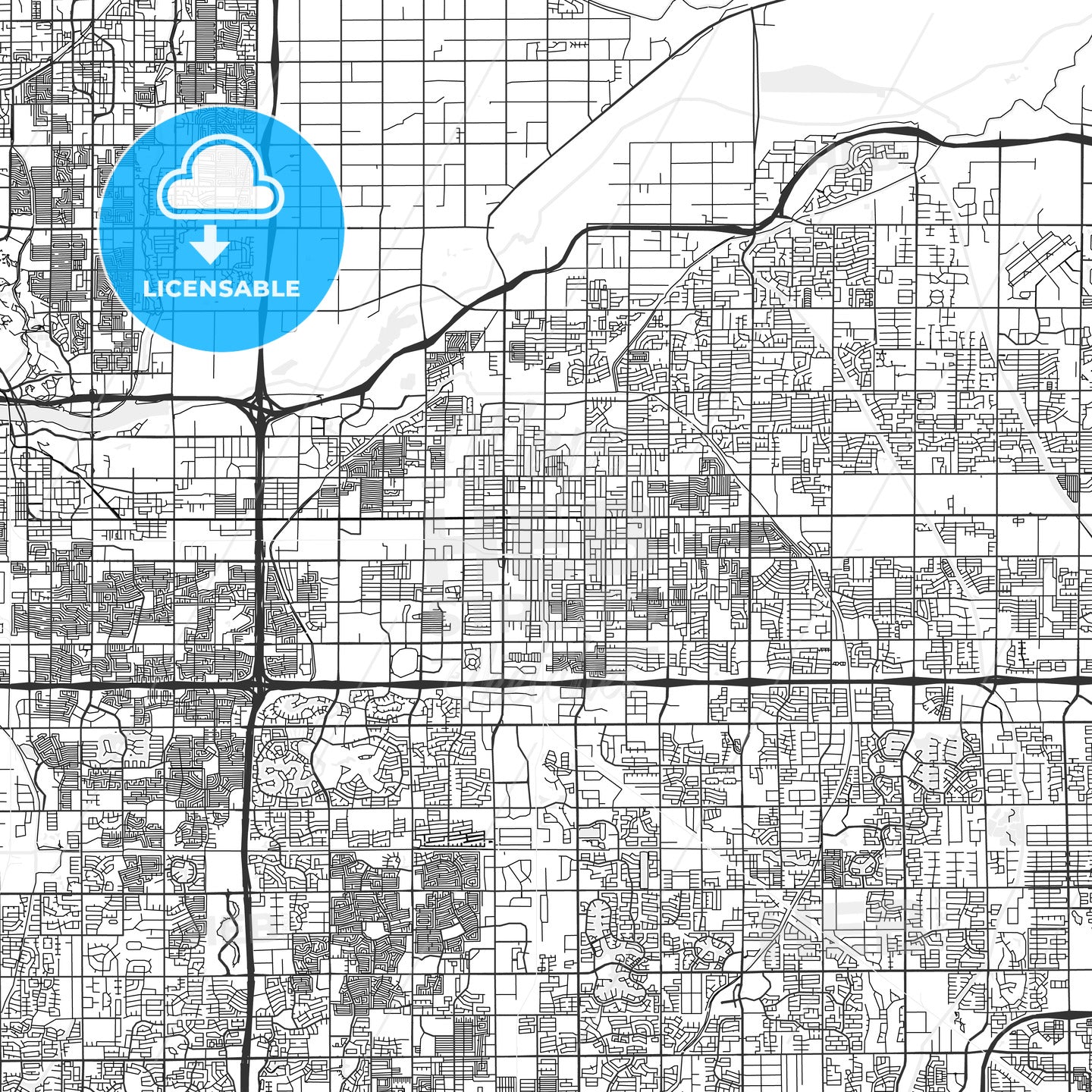 Mesa, Arizona - Area Map - Light