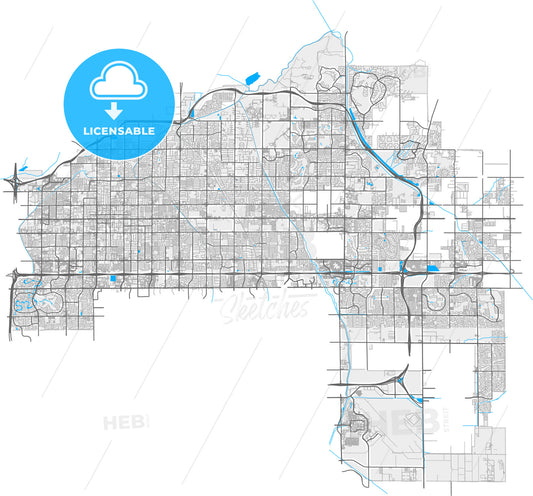 Mesa, Arizona, United States, high quality vector map