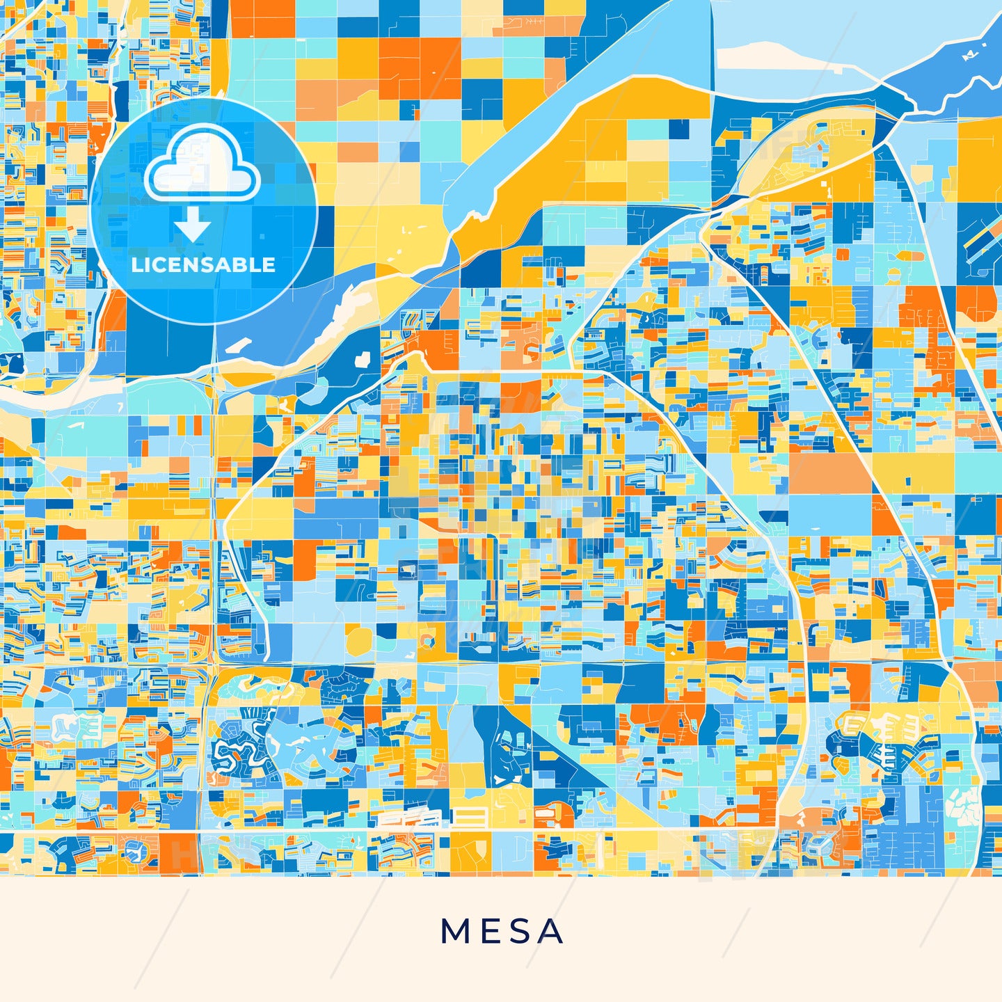 Mesa colorful map poster template