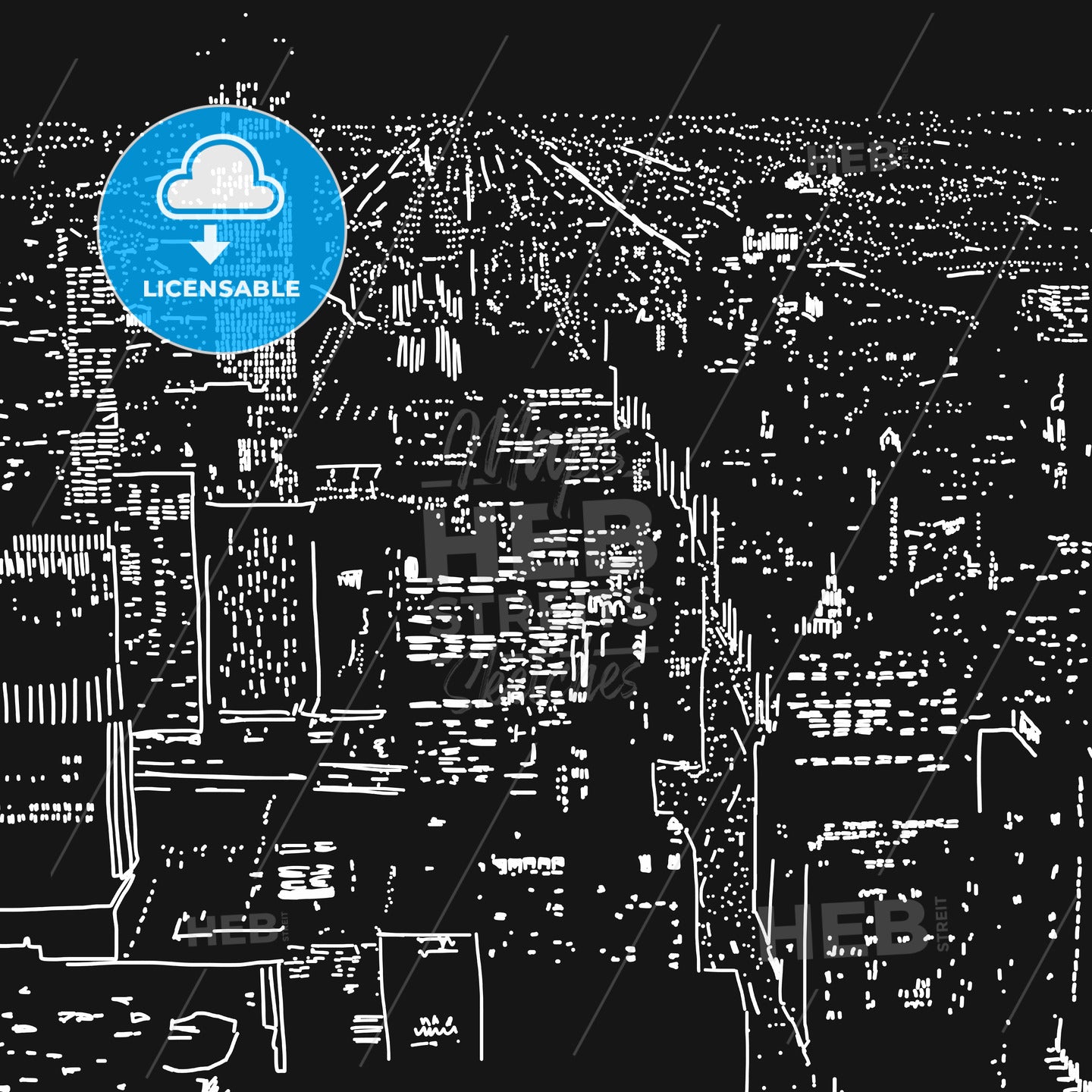 Metropolis at night Illustration – instant download