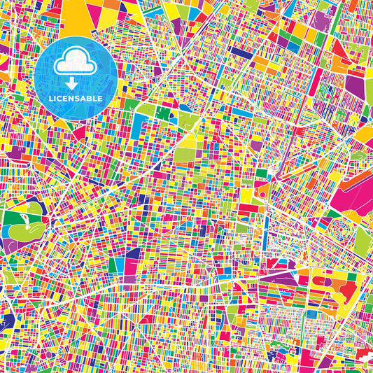 Mexico City, Mexico, colorful vector map