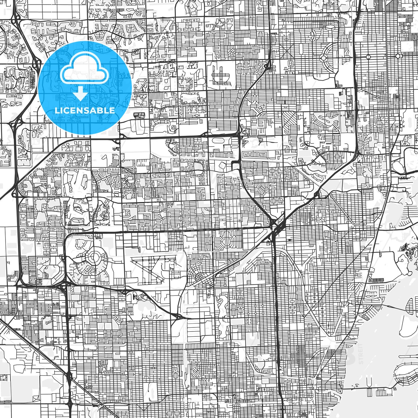 Miami Gardens, Florida - Area Map - Light