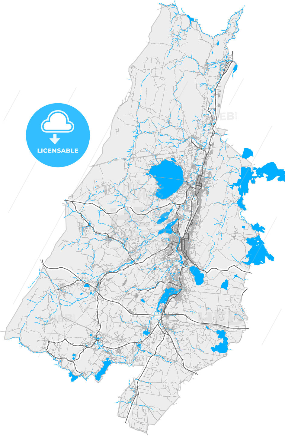 Miass, Chelyabinsk Oblast, Russia, high quality vector map