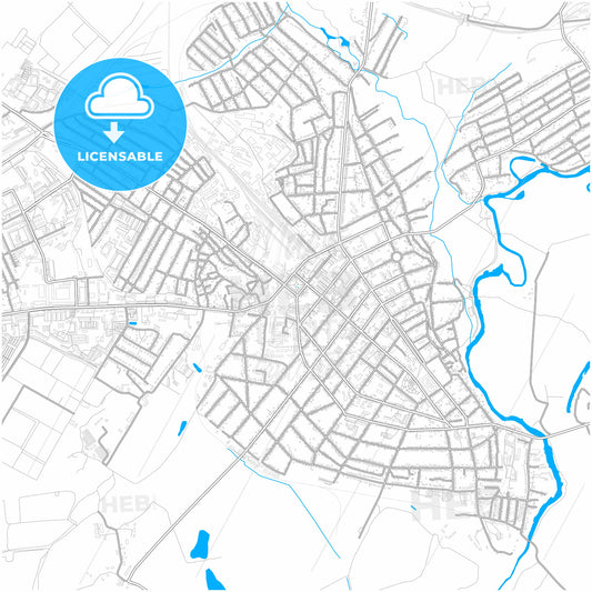 Michurinsk, Tambov Oblast, Russia, city map with high quality roads.