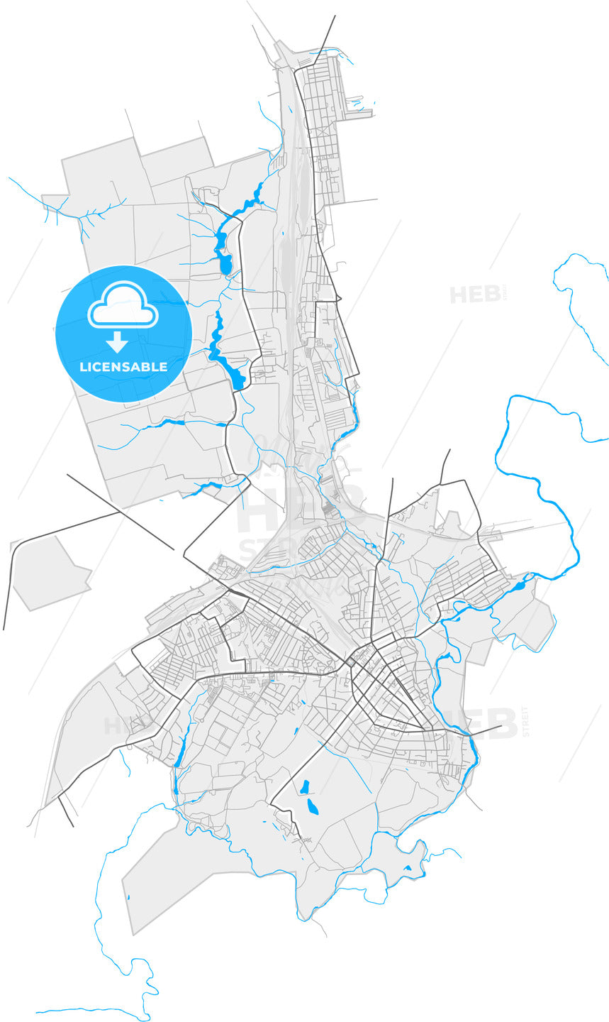 Michurinsk, Tambov Oblast, Russia, high quality vector map