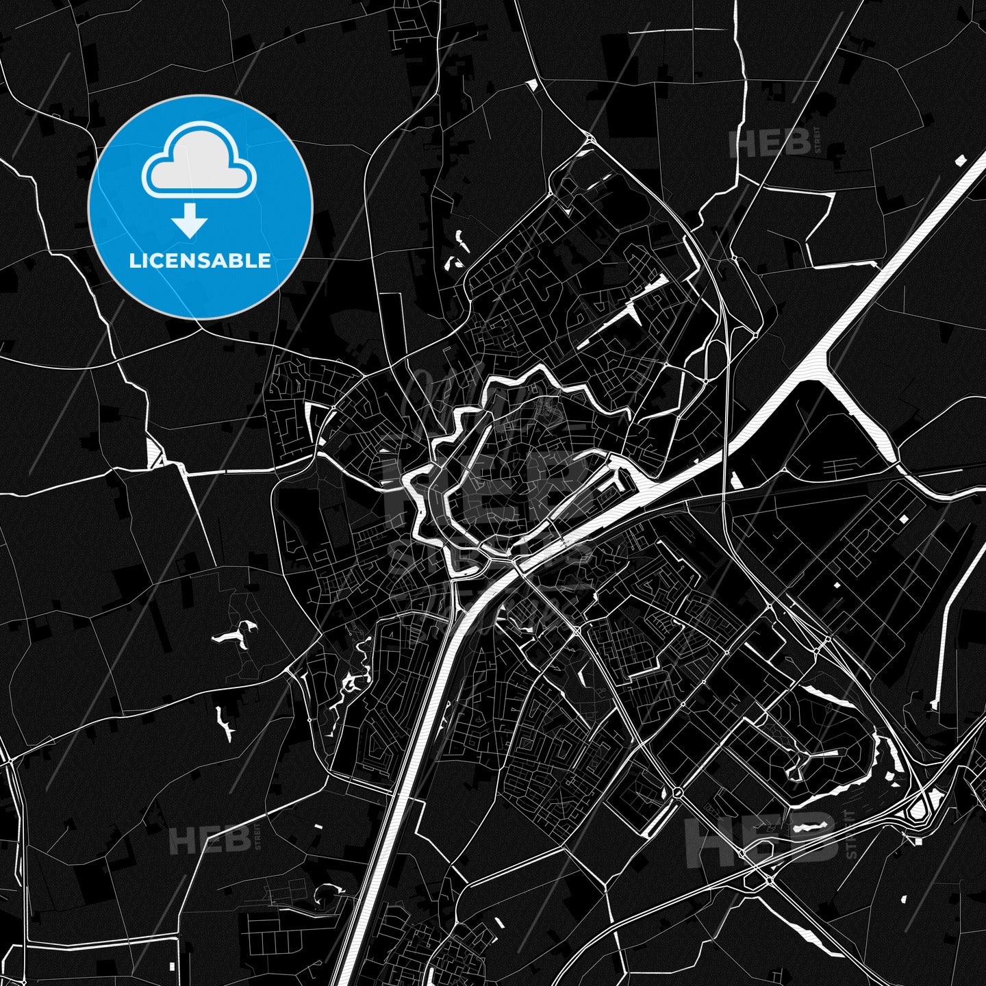 Middelburg, Netherlands PDF map