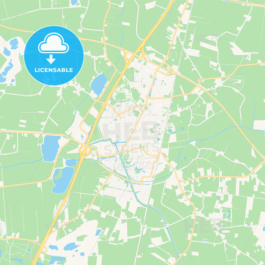 Midden-Drenthe, Netherlands Vector Map - Classic Colors