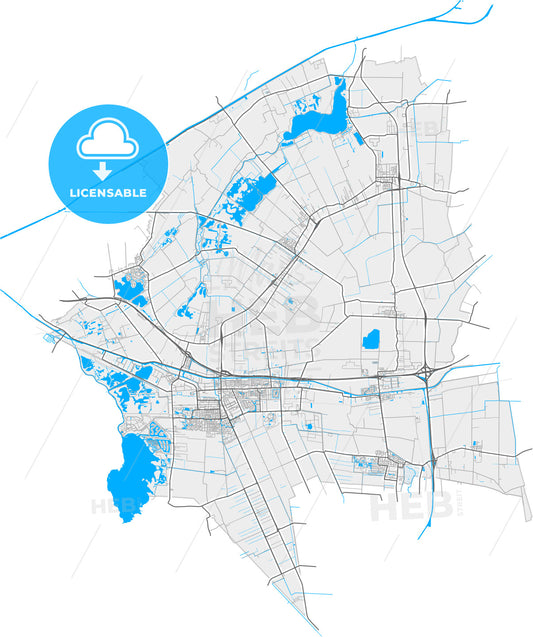 Midden-Groningen, Groningen, Netherlands, high quality vector map