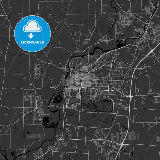 Middletown, Ohio - Area Map - Dark