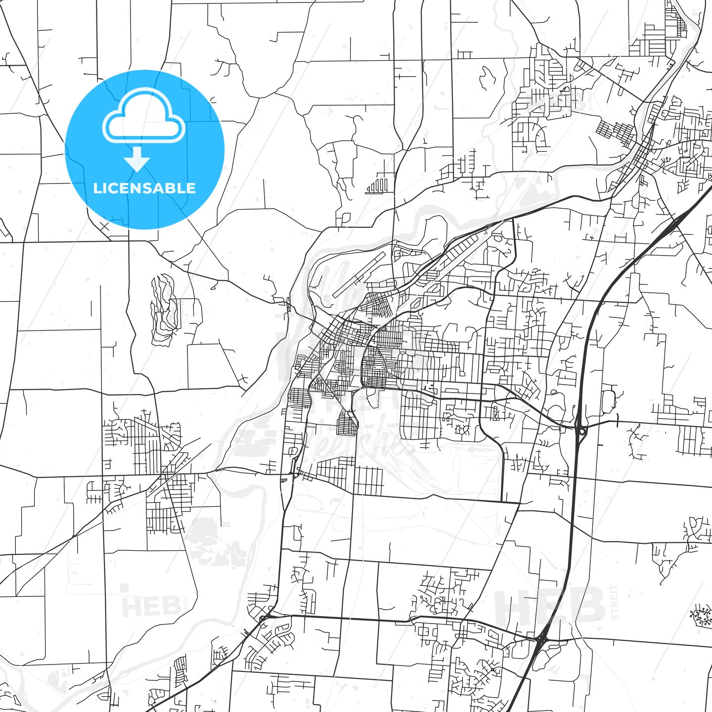 Middletown, Ohio - Area Map - Light