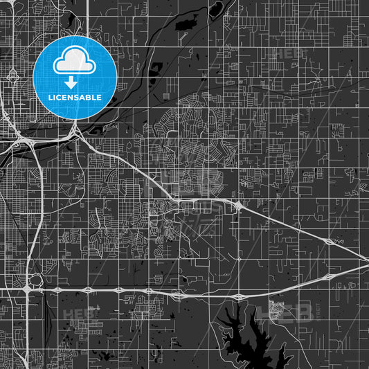 Midwest City, Oklahoma - Area Map - Dark