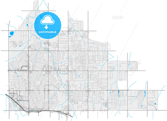 Midwest City, Oklahoma, United States, high quality vector map