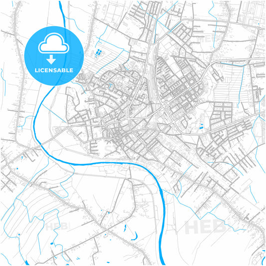 Mielec, Podkarpackie, Poland, city map with high quality roads.