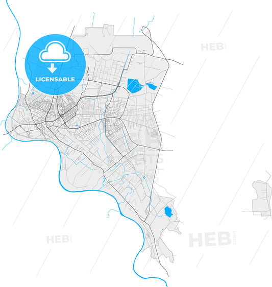 Mielec, Podkarpackie, Poland, high quality vector map