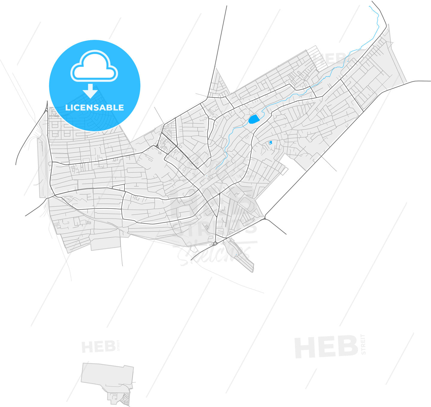 Mikhaylovsk, Stavropol Krai, Russia, high quality vector map