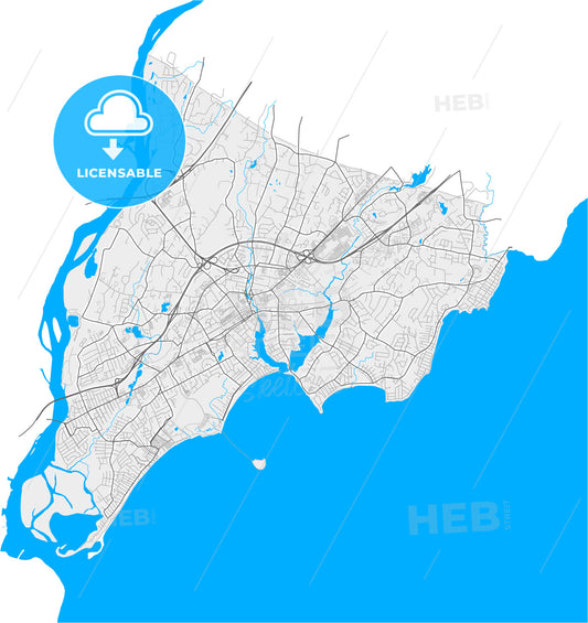 Milford, Connecticut, United States, high quality vector map